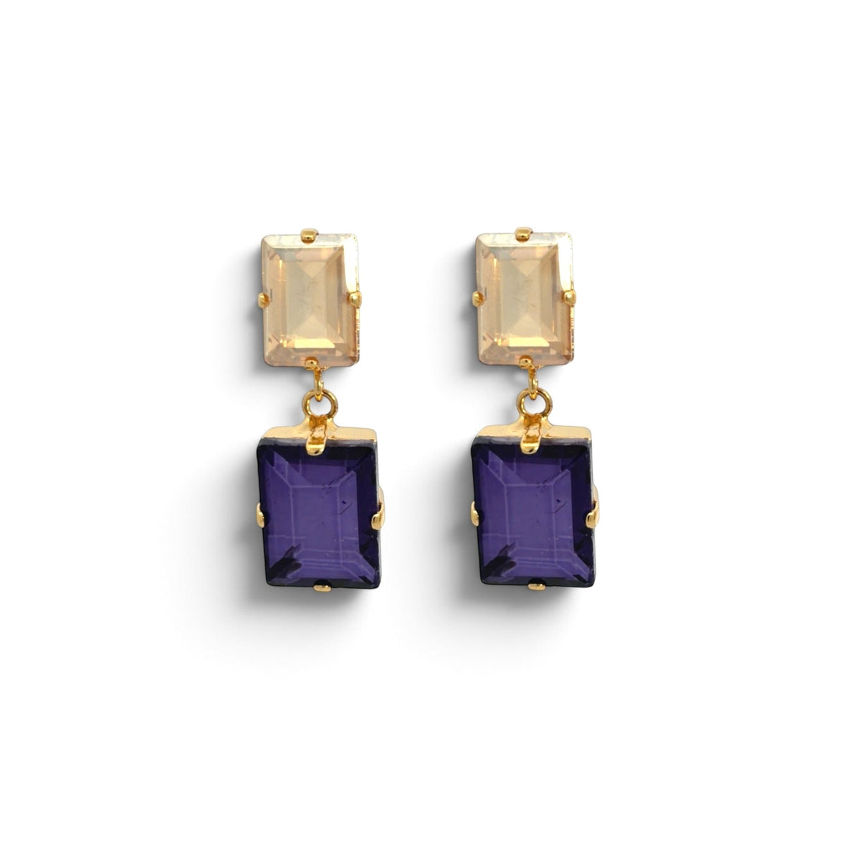 Pendientes Champagne y Tanzanita - Piedra de Toque