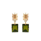 Pendientes Champagne y Verde Olivo - Piedra de Toque