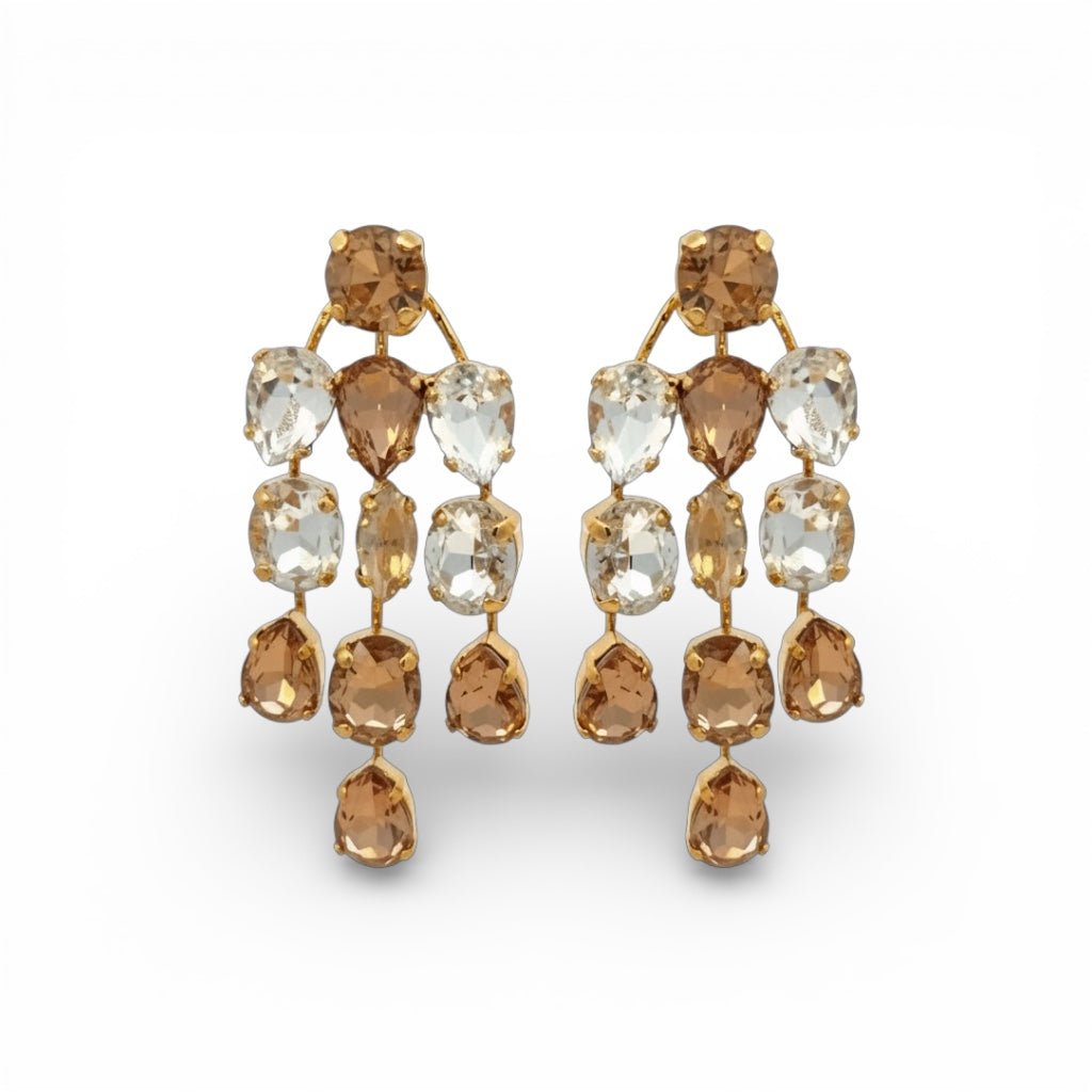 Pendientes Chandelier Champagne - Piedra de Toque