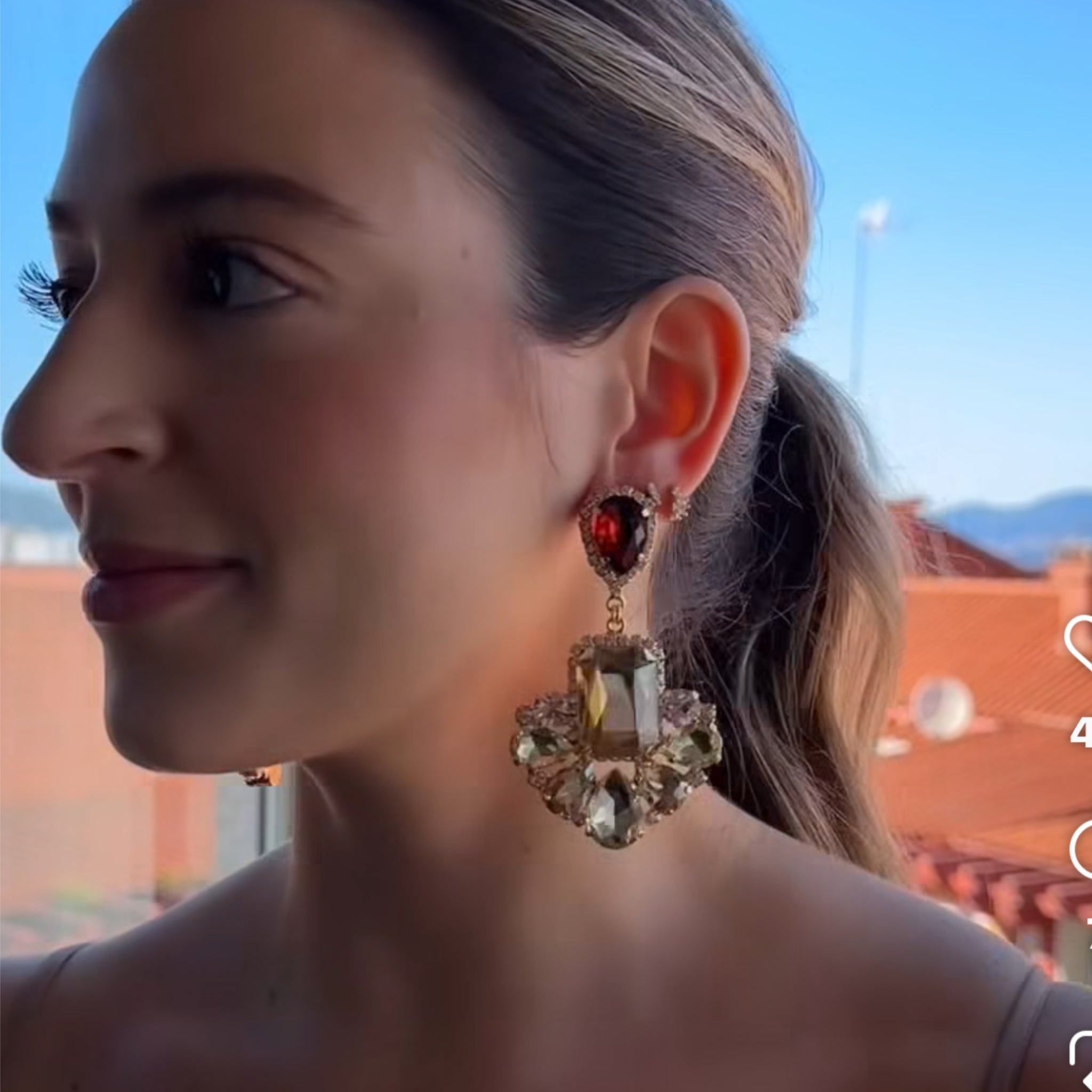 Pendientes Chandelier Tonos de Topacio - Piedra de Toque