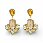 Pendientes Chandelier Tonos de Topacio y Amarillo - Piedra de Toque