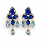 Pendientes Chandelier Zafiro Claro y Oscuro - Piedra de Toque