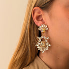 Pendientes Cristales Champagne Floral - Piedra de Toque