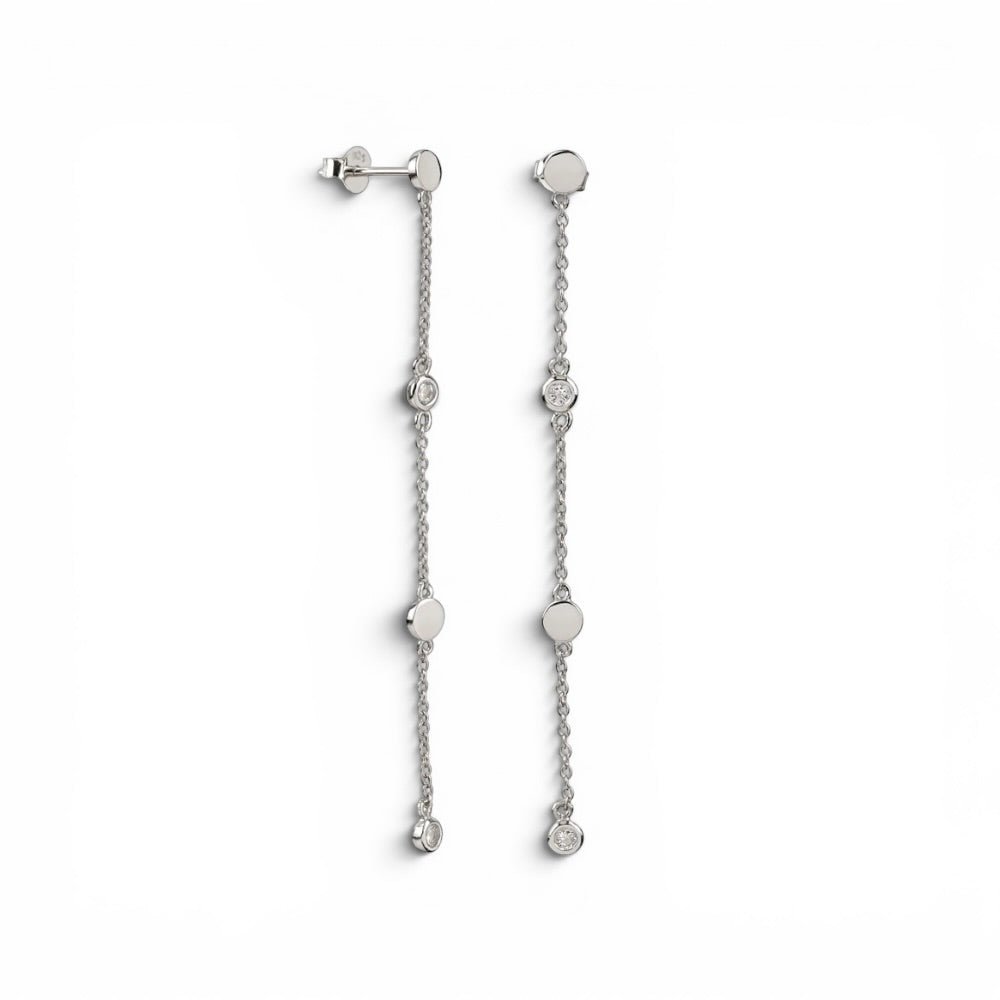 Pendientes de Cadena con Circonitas Plata - Piedra de Toque
