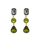 Pendientes Diamante Negro y Verde Oliva - Piedra de Toque