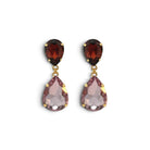 Pendientes Doble Gota Burdeos y Amatista Suave - Piedra de Toque