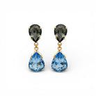 Pendientes Doble Gota Gris y Azul Claro - Piedra de Toque