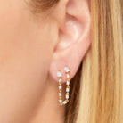 Pendientes Dobles Rosie Oro - Piedra de Toque