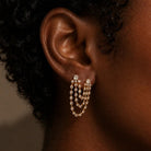 Pendientes Dobles Super Rosie Oro - Piedra de Toque