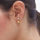 Pendientes Ear Jacket Oro y Plata - Piedra de Toque