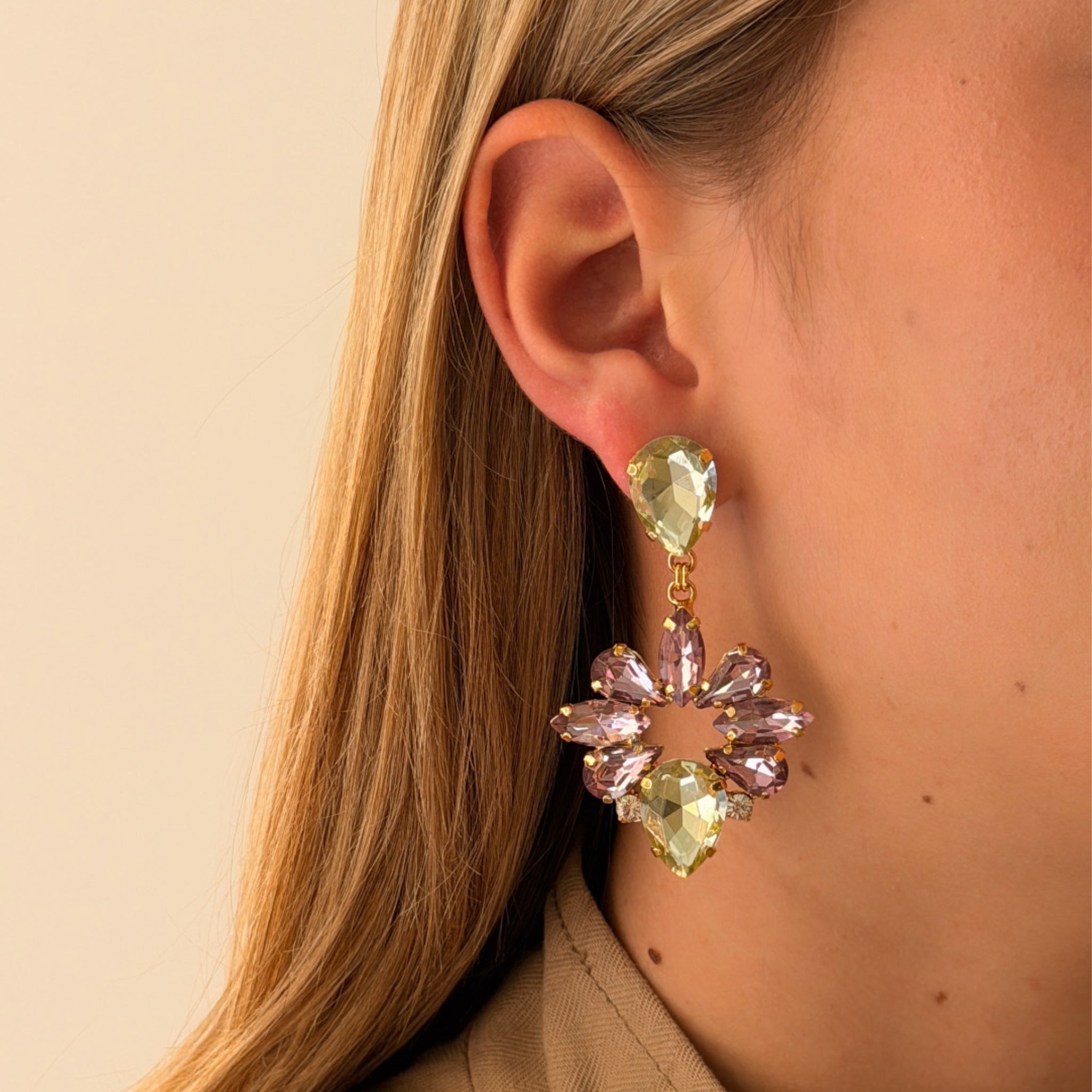 Pendientes Flor Amatista y Jonquil - Piedra de Toque