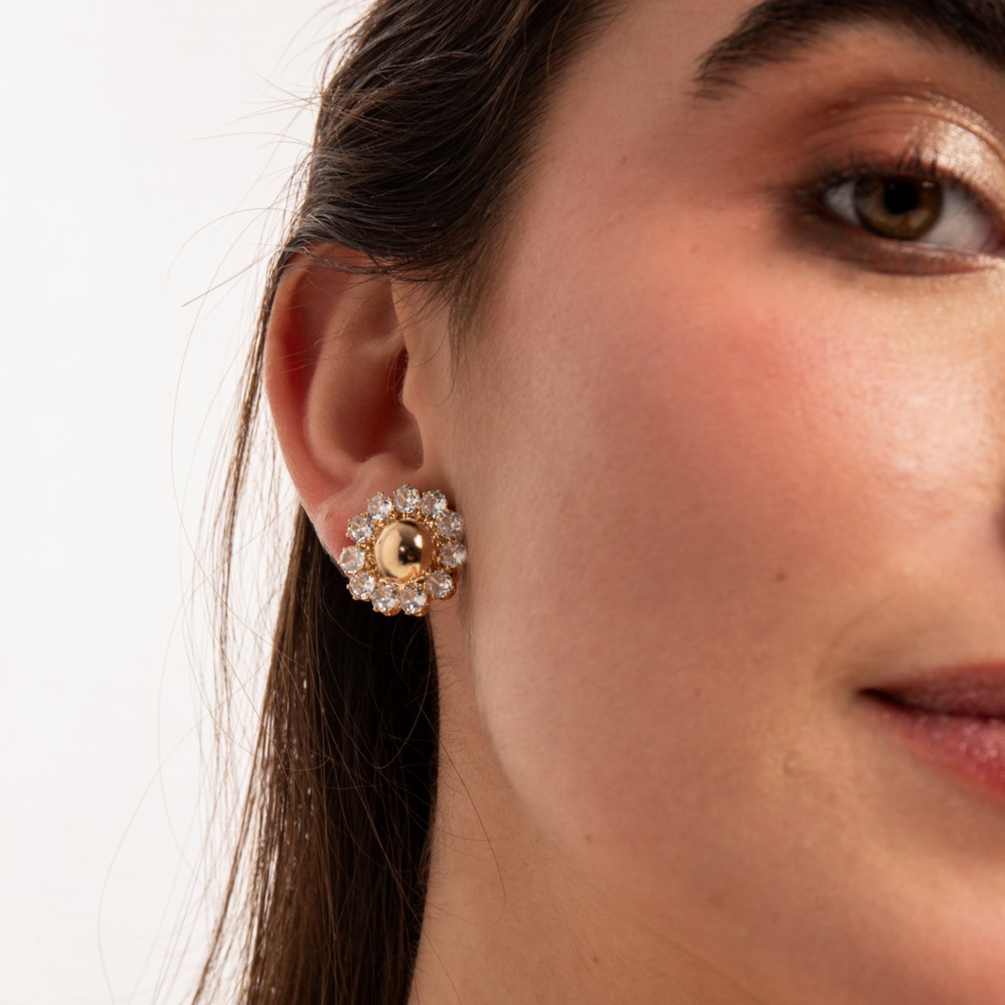 Pendientes Flor de Cristal Grande - Piedra de Toque