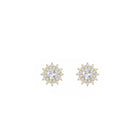 Pendientes Flor Transparente Oro - Piedra de Toque
