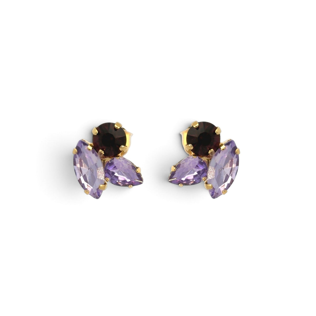 Pendientes Flor Violeta y Burdeos - Piedra de Toque