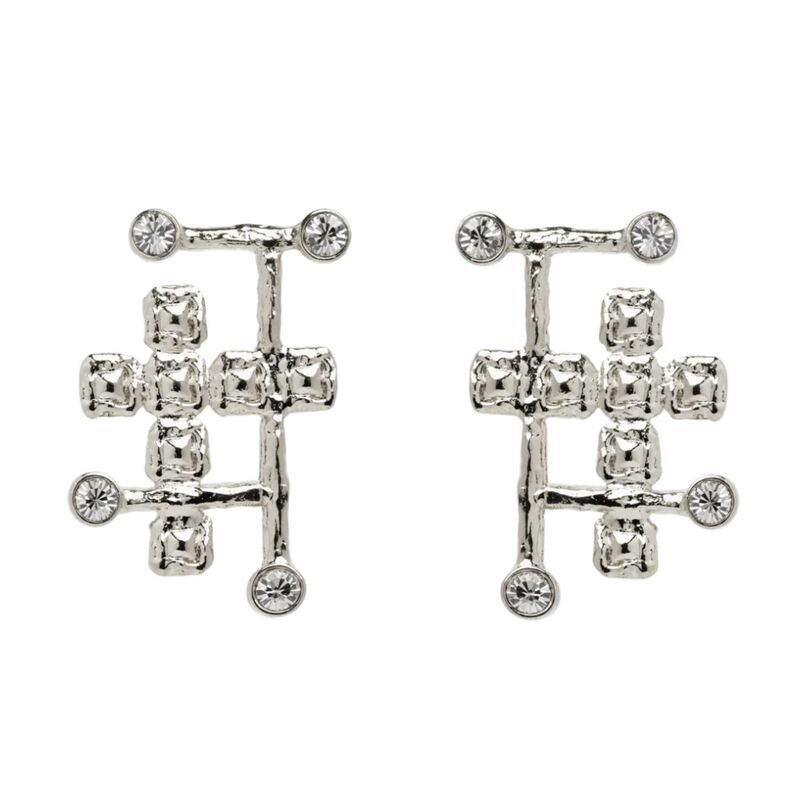 Pendientes Geométricos Plata - Piedra de Toque