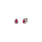 Pendientes Gota Rubí Plata - Piedra de Toque