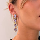 Pendientes Gotas Largas Violeta - Piedra de Toque
