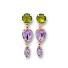 Pendientes Gotas Oliva y Violeta - Piedra de Toque