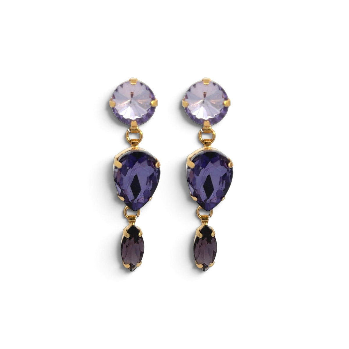 Pendientes Gotas Tanzanita y Violeta - Piedra de Toque