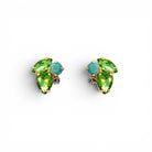 Pendientes Hoja Peridot y Turquesa - Piedra de Toque