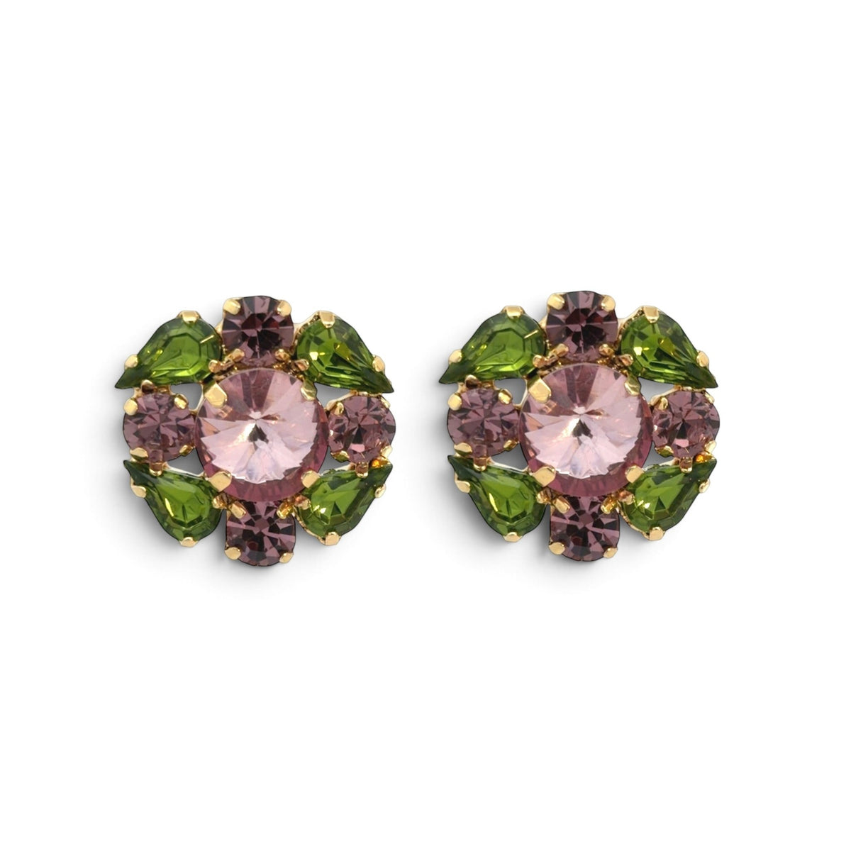 Pendientes Hortensia Oliva y Amatista - Piedra de Toque
