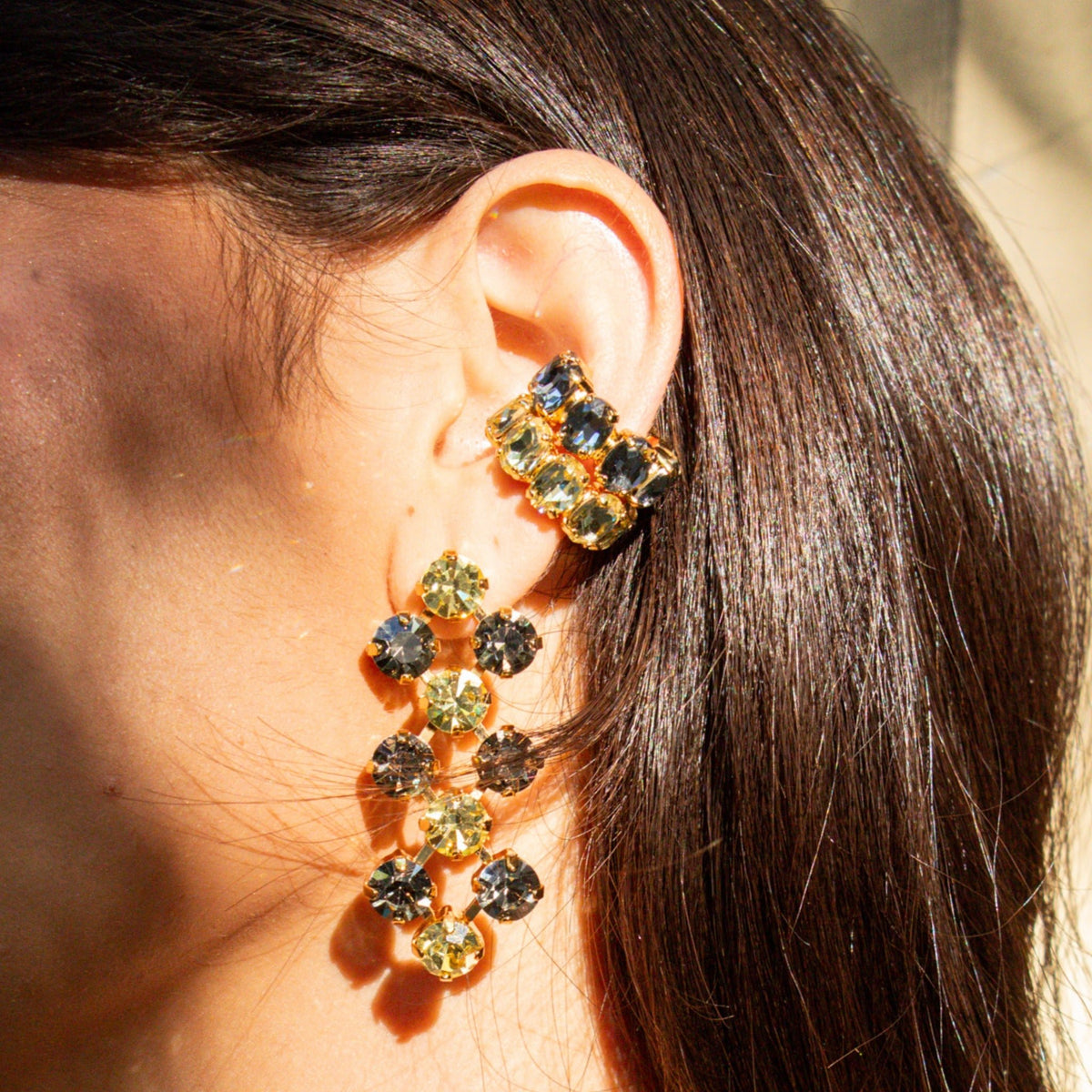 Pendientes Jonquil y Diamante Negro - Piedra de Toque