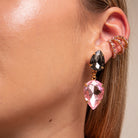 Pendientes Lágrimas Diamante Negro y Rosa Palo - Piedra de Toque