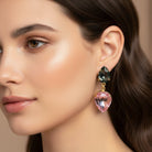 Pendientes Lágrimas Diamante Negro y Rosa Palo - Piedra de Toque