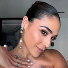 Pendientes Largos Blancos, Morados y Tanzanita - Piedra de Toque