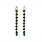Pendientes Largos Esmeralda y Cristal - Piedra de Toque