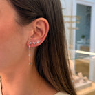 Pendientes Largos Estrellas y Cadena Plata - Piedra de Toque