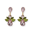 Pendientes Largos Flor Amatista y Olivo - Piedra de Toque