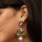 Pendientes Largos Flor Amatista y Olivo - Piedra de Toque