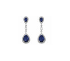 Pendientes Largos Gotas Azul Plata - Piedra de Toque