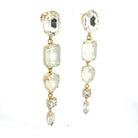 Pendientes Largos Ópalo Blanco y Cristal - Piedra de Toque