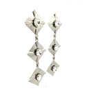Pendientes Largos Rombos Plata - Piedra de Toque