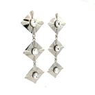 Pendientes Largos Rombos Plata - Piedra de Toque