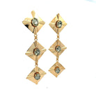 Pendientes Largos Rombos y Diamante Negro - Piedra de Toque