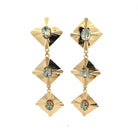 Pendientes Largos Rombos y Diamante Negro - Piedra de Toque