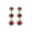 Pendientes Largos Roseta Fucsia - Piedra de Toque