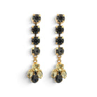 Pendientes Largos Tonos Diamante Negro - Piedra de Toque