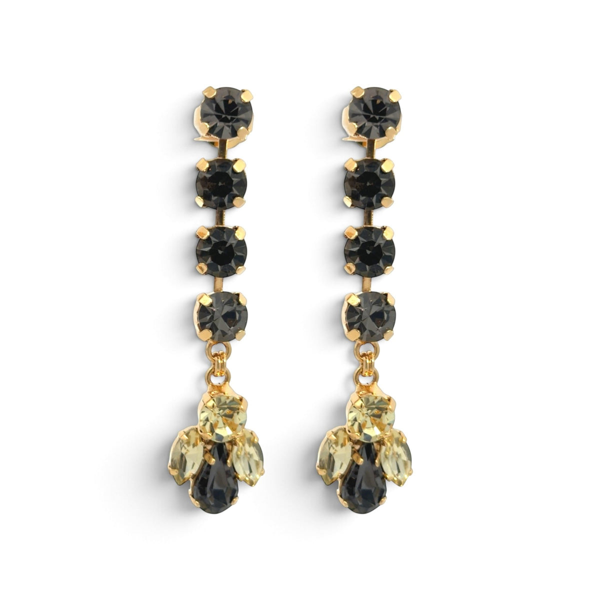 Pendientes Largos Tonos Diamante Negro - Piedra de Toque