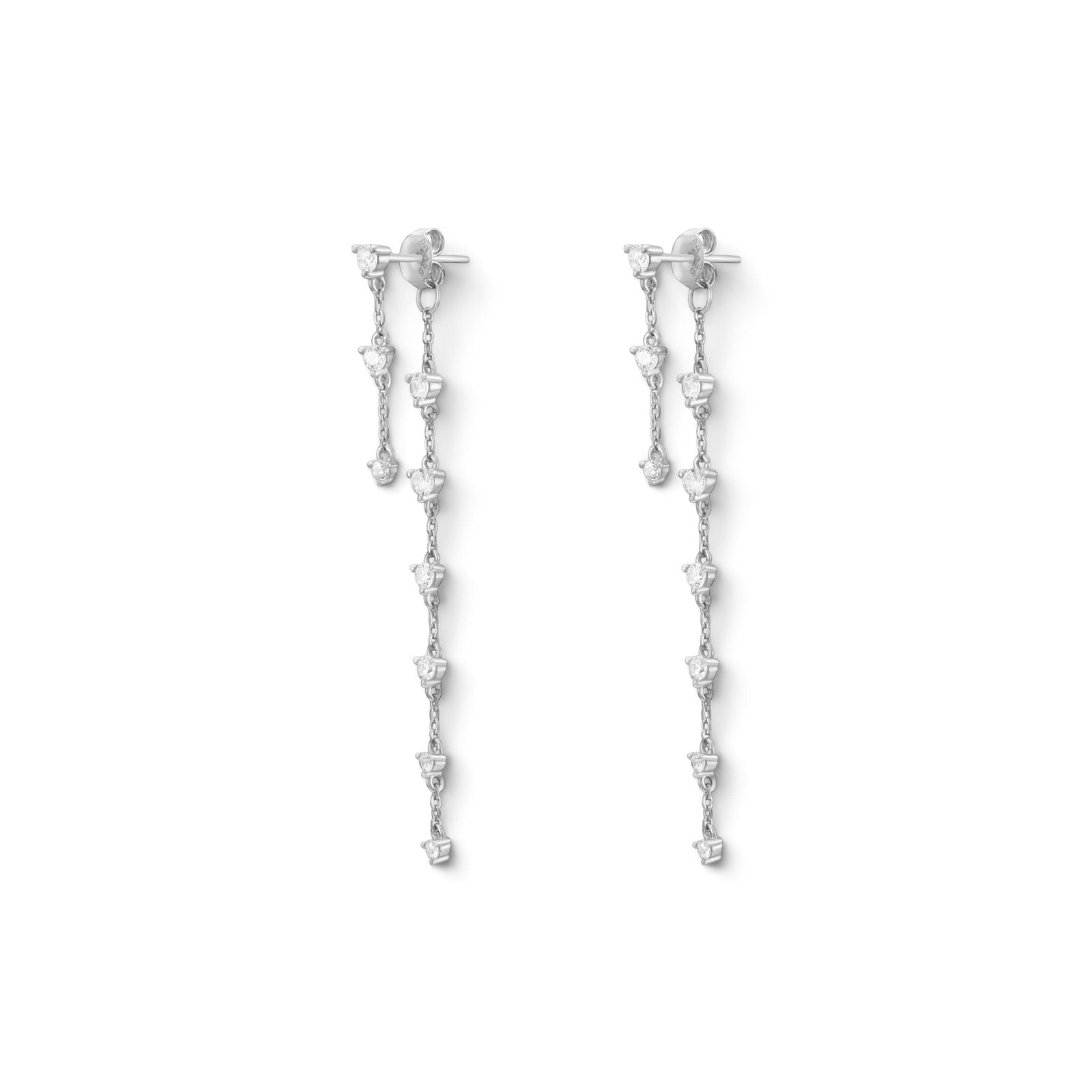 Pendientes Lluvia Doble Plata - Piedra de Toque