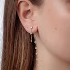 Pendientes Lluvia Doble Plata - Piedra de Toque
