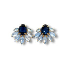 Pendientes Media Flor Azul Zafiro - Piedra de Toque