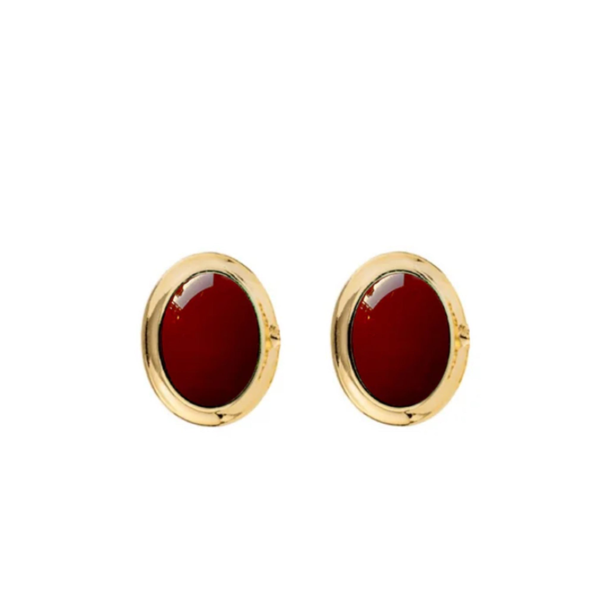 Pendientes Óvalos Burdeos - Piedra de Toque