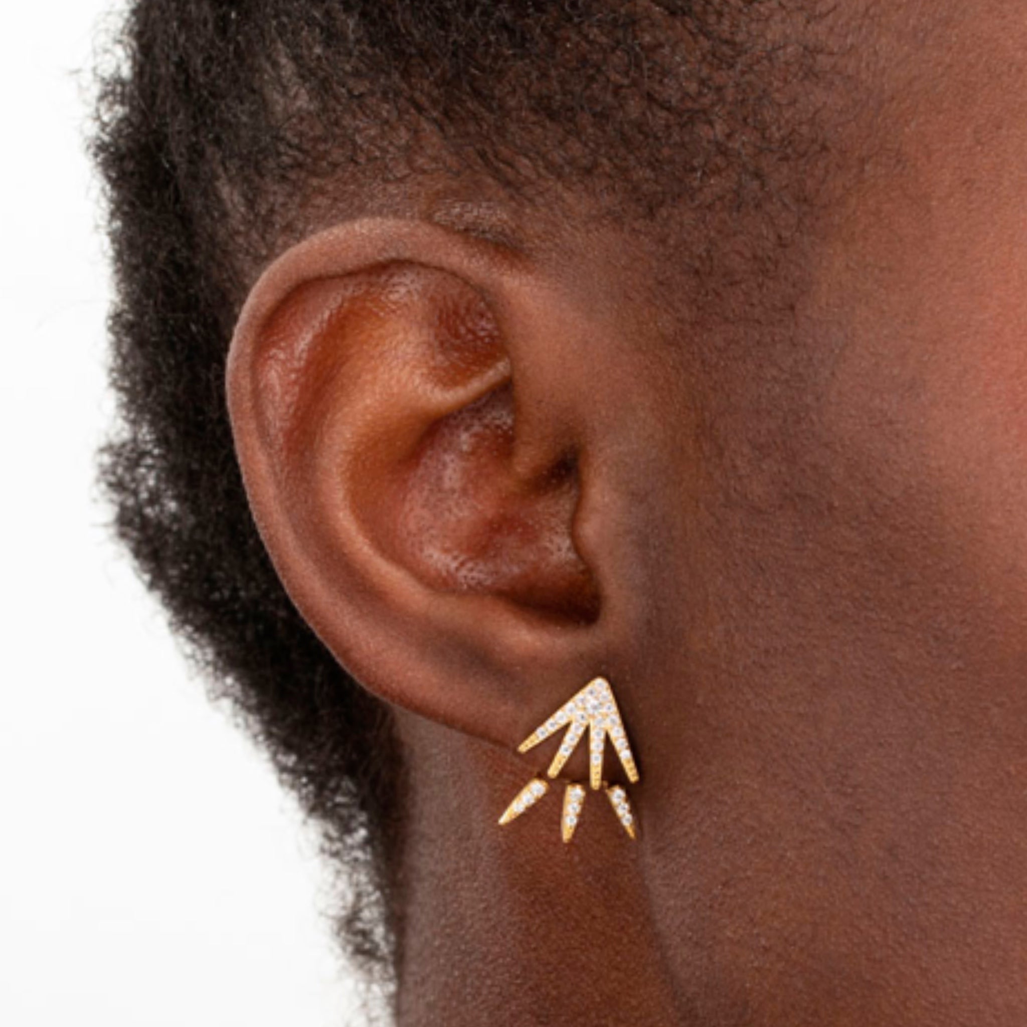 Pendientes Rayos Pavé - Piedra de Toque