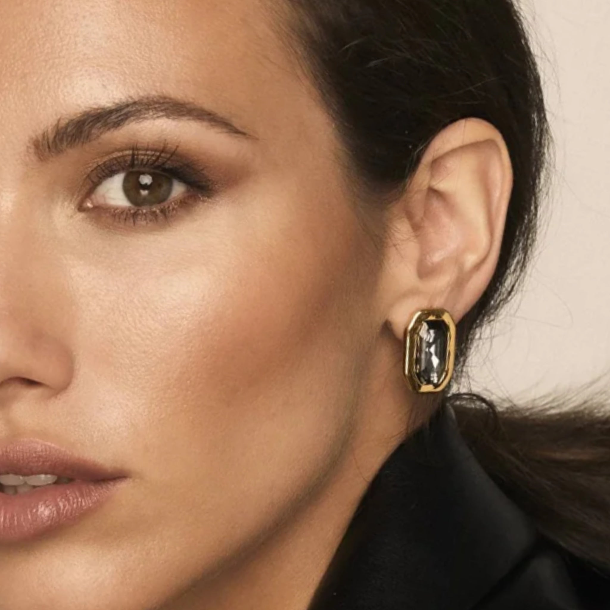 Pendientes Rectángulos Diamante Negro - Piedra de Toque