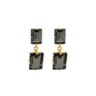 Pendientes Rectángulos Diamante Negro - Piedra de Toque