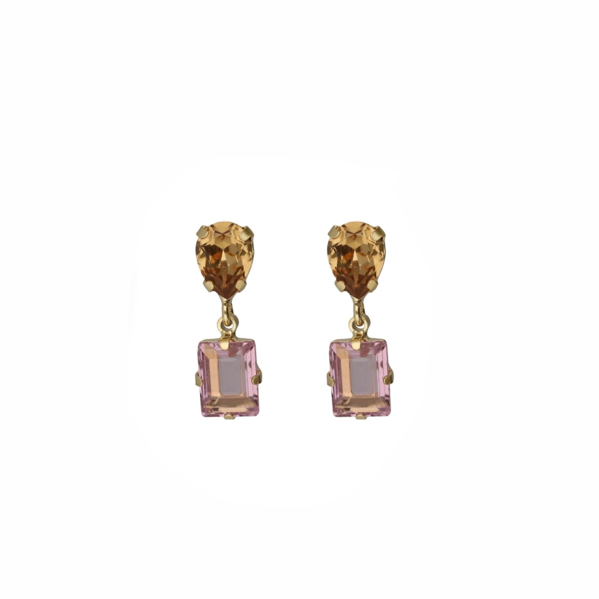 Pendientes Rosados y Champagne - Piedra de Toque